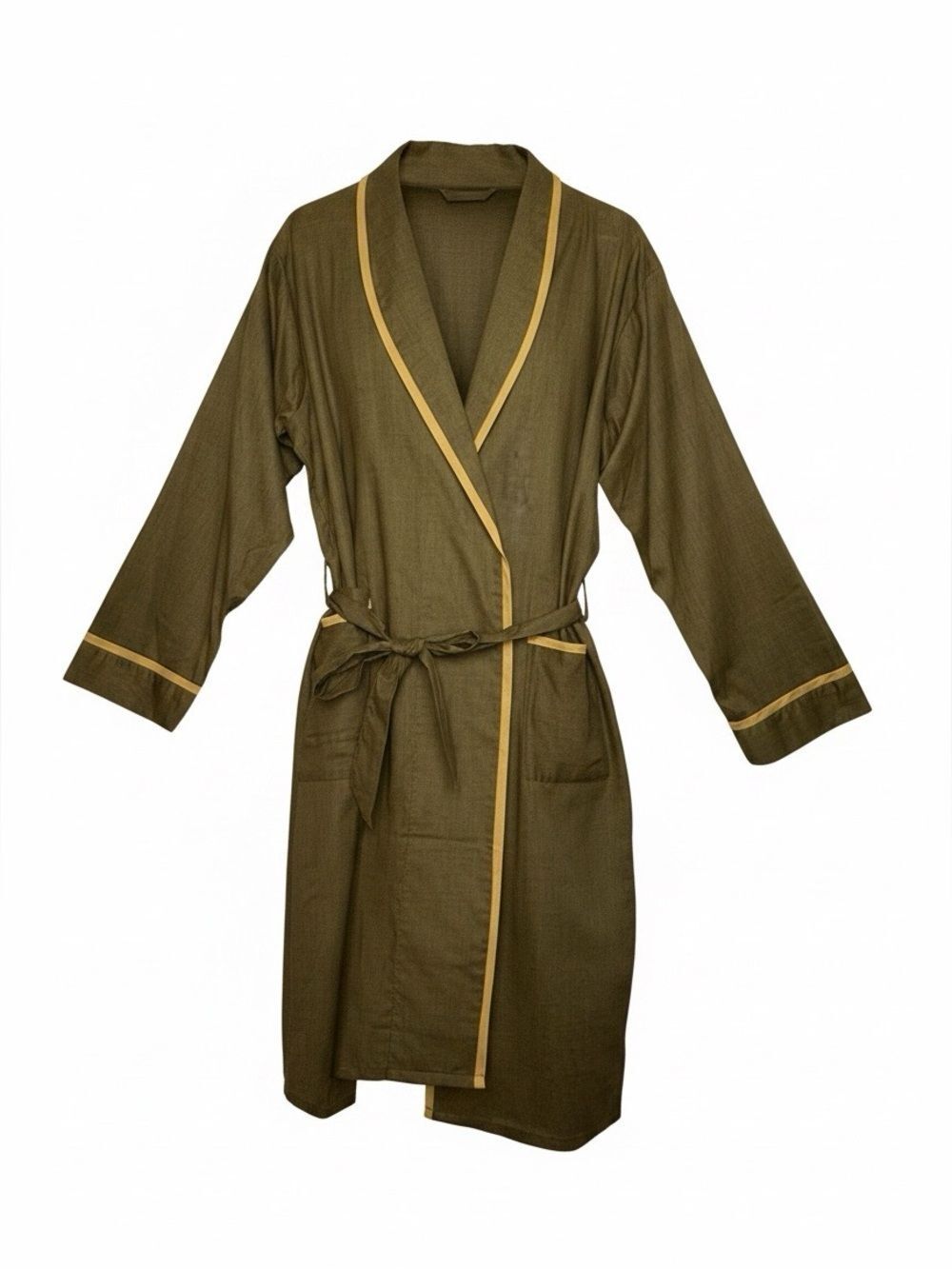 WELDON Vintage Olive Brown Cotton Blend 50’s 60’s Short Robe Size Large